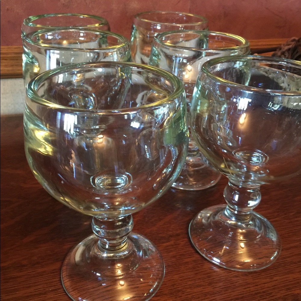 Glass goblets heavy duty glassware.